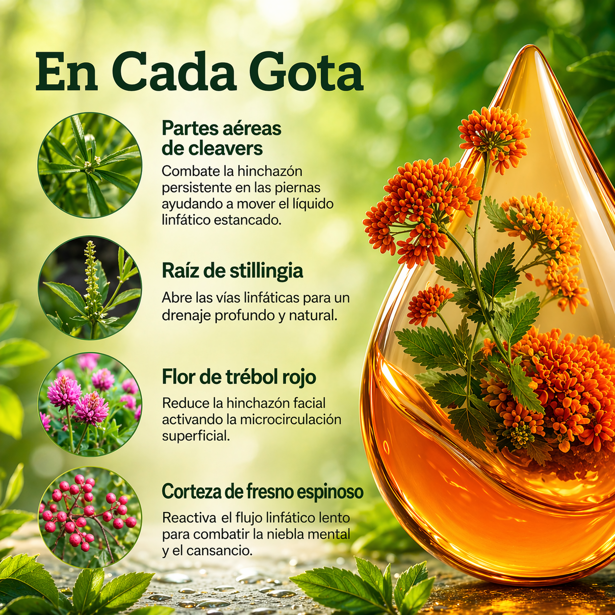 Sentirse más ligero y con menos hinchazón en 16 días o menos.