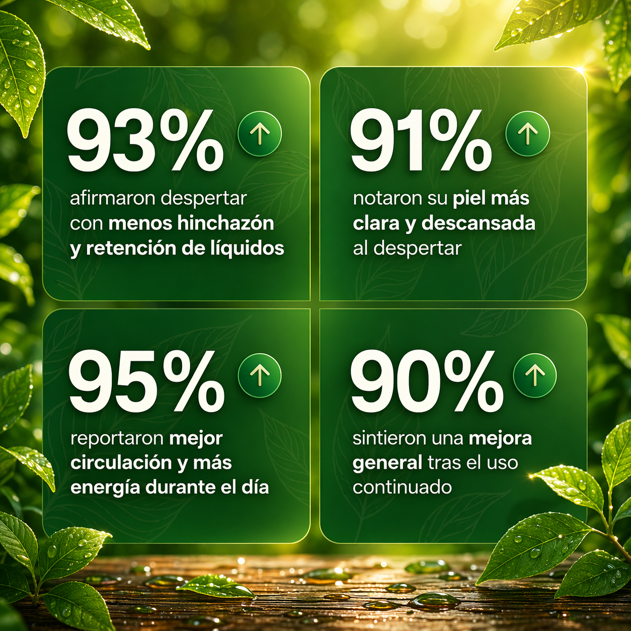 Sentirse más ligero y con menos hinchazón en 16 días o menos.