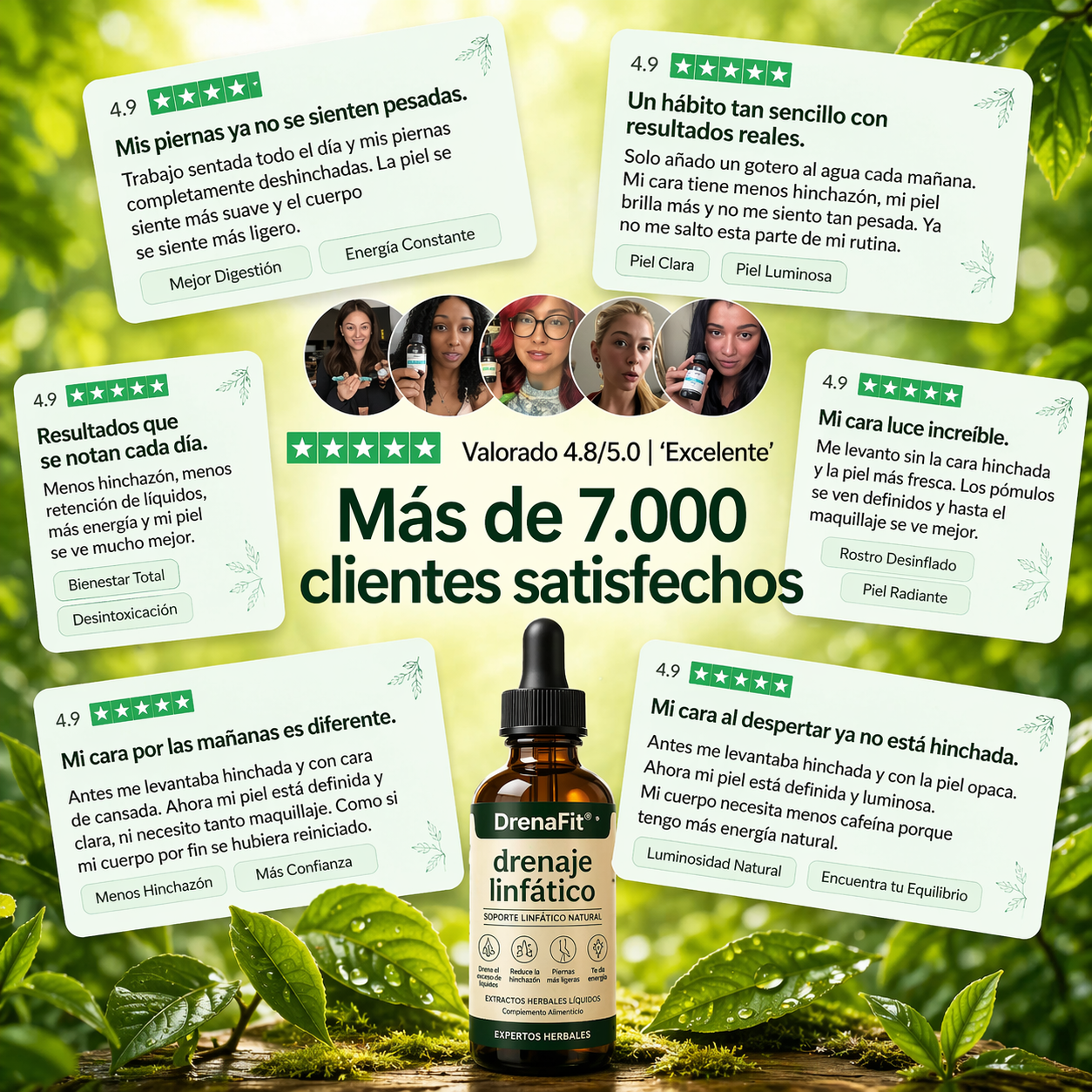 Sentirse más ligero y con menos hinchazón en 16 días o menos.