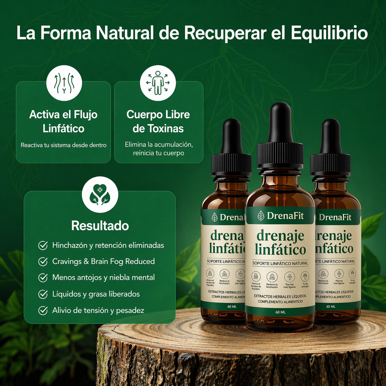 Sentirse más ligero y con menos hinchazón en 16 días o menos.